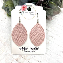 Load image into Gallery viewer, Blush Striped Textured Suede Marquis earrings
