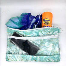 Load image into Gallery viewer, Aqua Marble Double Zipper Splash bag
