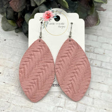 Load image into Gallery viewer, Blush Braided Suede Marquis earrings