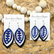 Load image into Gallery viewer, Triple layered Football layered earrings