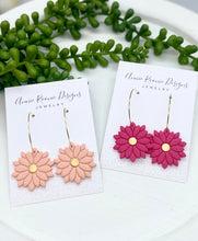 Load image into Gallery viewer, Lotus Flower Drop Clay earrings