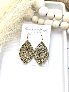 Gold Glitter Marquis earrings