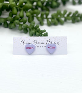 Conversation Hearts Clay Stud Earrings