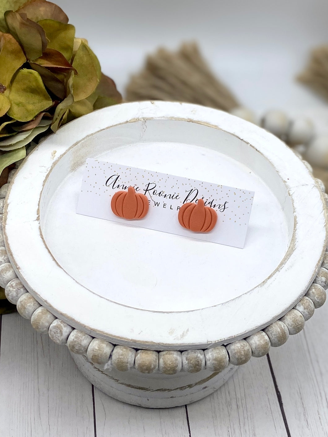 Pumpkin Clay Stud earrings