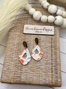 Janie earrings in fall floral cork