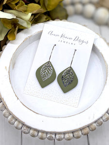 Fall colors Clay Pointed Teardrop earrings