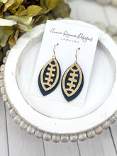 Load image into Gallery viewer, Double layered Football earrings