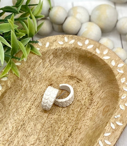 Ivory Clay Huggie earrings