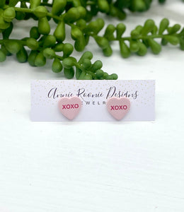 Conversation Hearts Clay Stud Earrings