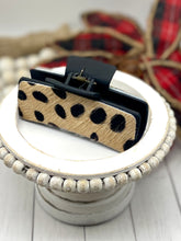 Load image into Gallery viewer, Leopard hair on leather hair claw clip
