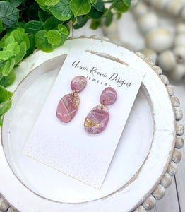 Light Pink Marbled Clay Mini Drop earrings