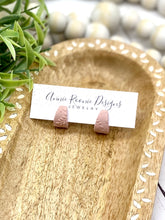 Load image into Gallery viewer, Blush Pink Clay Huggie earrings