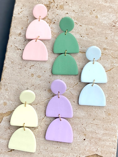 Double Gumdrop Clay earrings