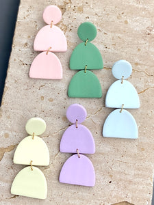 Double Gumdrop Clay earrings