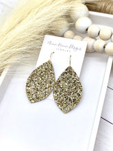 Load image into Gallery viewer, Gold Glitter Marquis earrings