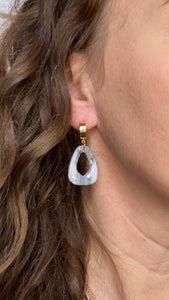 Black, Gray, & White Clay Cutout earring