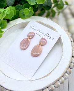 Light Pink Marbled Clay Mini Drop earrings