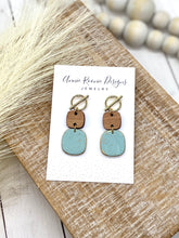 Load image into Gallery viewer, Wood &amp; Clay Dangle Drop earrings