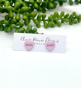 Conversation Hearts Clay Stud Earrings