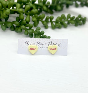 Conversation Hearts Clay Stud Earrings