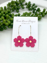 Load image into Gallery viewer, Petunia Flower Drop Clay earrings