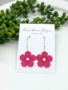 Petunia Flower Drop Clay earrings