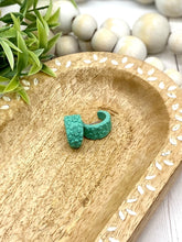 Load image into Gallery viewer, Spearmint Green Clay Huggie earrings