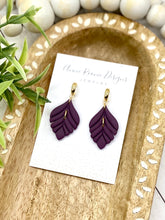 Load image into Gallery viewer, Eggplant Bella Clay earrings