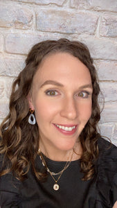 Black, Gray, & White Clay Cutout earring