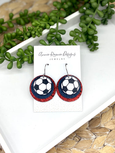 Soccer Round Triple layer earrings