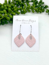Load image into Gallery viewer, Leaf Texture Polymer Clay Pointed Teardrop earrings