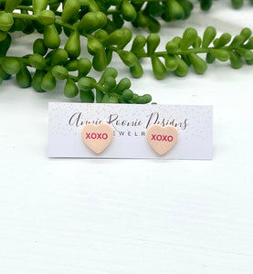 Conversation Hearts Clay Stud Earrings