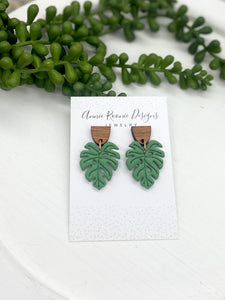 Monstera Leaf Clay earrings