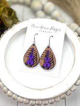 Load image into Gallery viewer, Team Spirit Music Wooden Teardrop earrings - violin