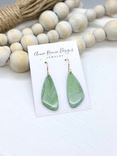 Load image into Gallery viewer, Jade inspired Clay Angled Bar earrings