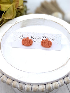 Pumpkin Clay Stud earrings