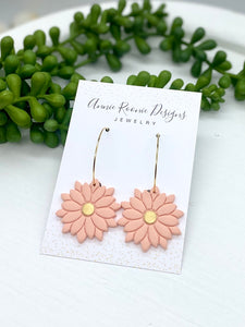 Lotus Flower Drop Clay earrings
