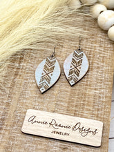 Load image into Gallery viewer, Distressed Gray Blue Wooden Marquis earrings