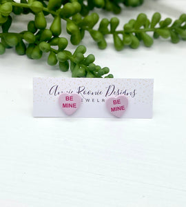 Conversation Hearts Clay Stud Earrings