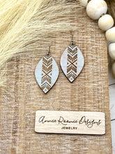 Load image into Gallery viewer, Distressed Gray Blue Wooden Marquis earrings