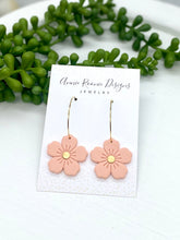 Load image into Gallery viewer, Petunia Flower Drop Clay earrings