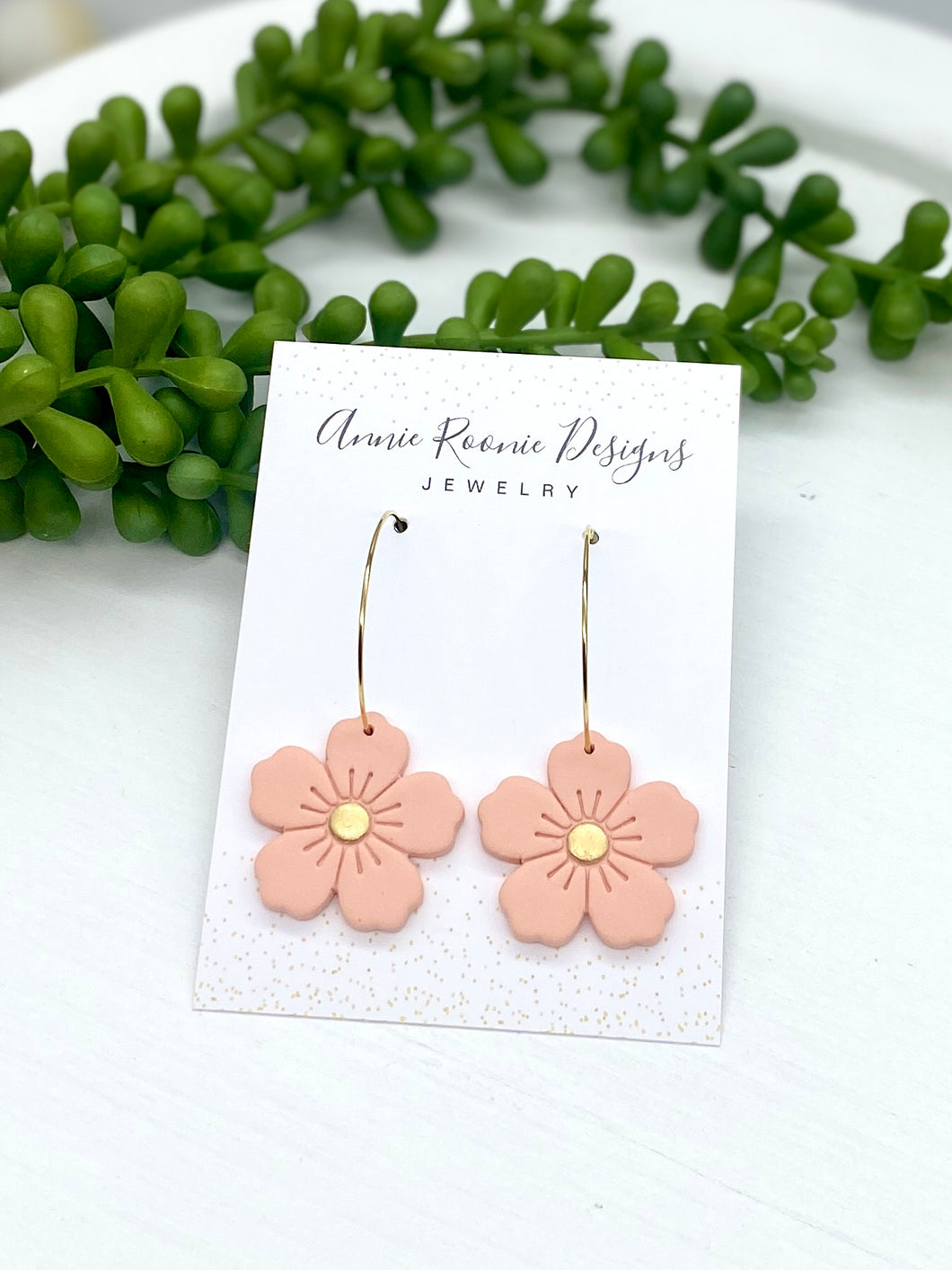 Petunia Flower Drop Clay earrings