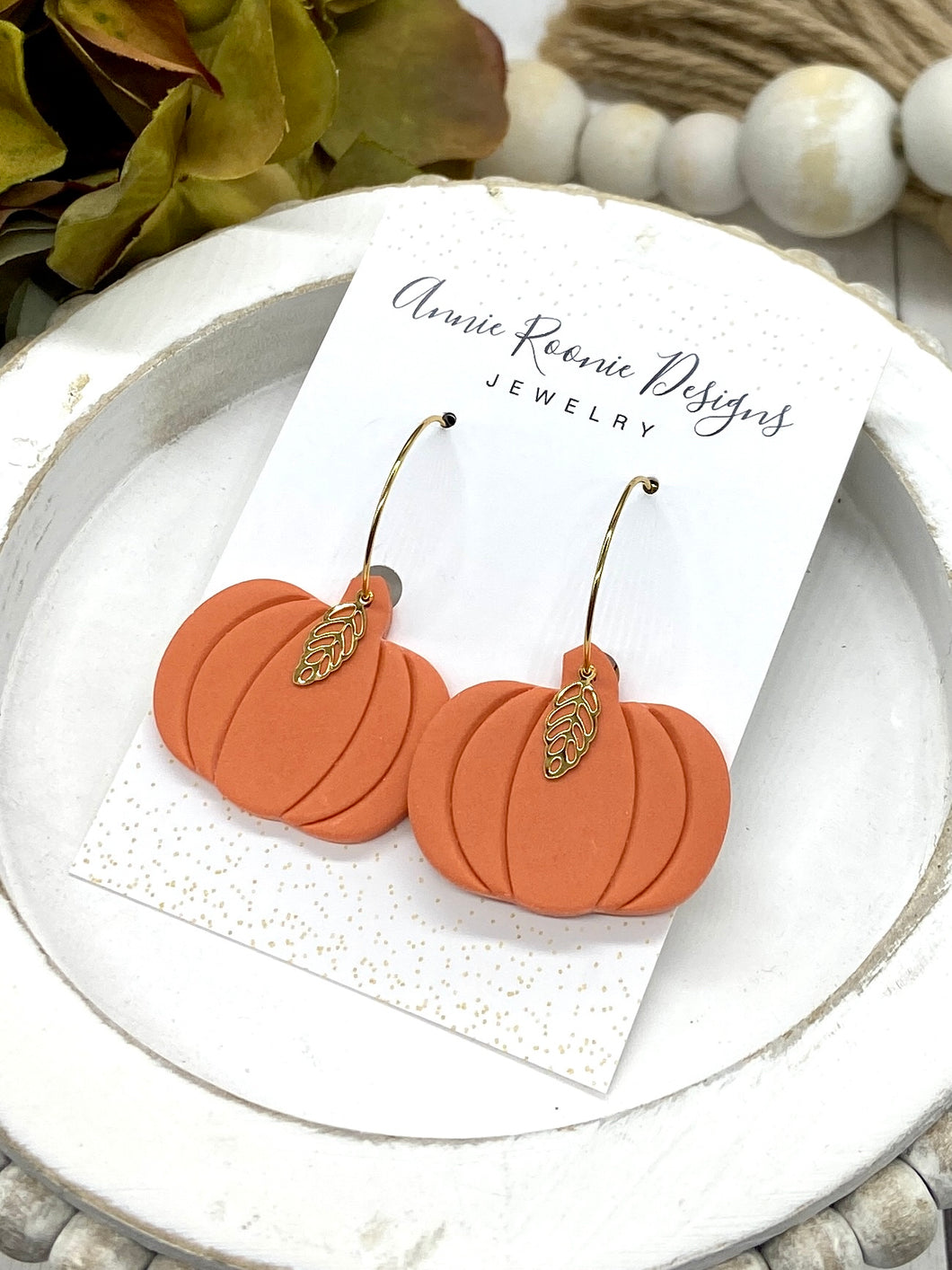 Pumpkin Clay earrings