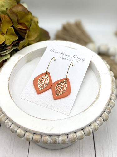 Fall colors Clay Pointed Teardrop earrings