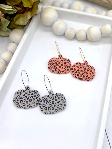 Leopard Print Pumpkin Clay earrings