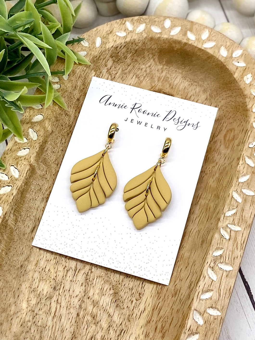 Mustard Yellow Bella Clay earrings