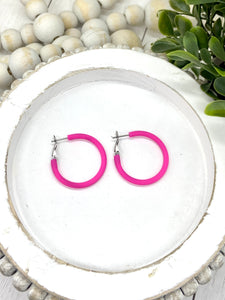 Dark Pink hoop earrings