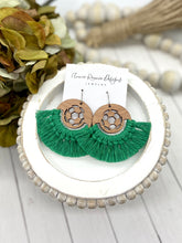 Load image into Gallery viewer, Soccer Macrame earrings