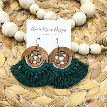 Load image into Gallery viewer, Soccer Macrame earrings