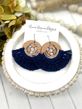Load image into Gallery viewer, Soccer Macrame earrings